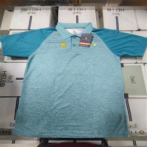 Melange Collar Half Sleeve T-Shirt  Size M